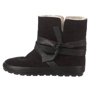 ISABEL MARANT ÉTOILE BLACK SUEDE SHEARLING BOOTIES WINTER BOOTS 38 FR